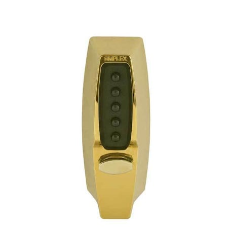 KABA: Simplex 7108 Pushbutton Deadbolt Keyless Lock - 03 - Shiny Brass